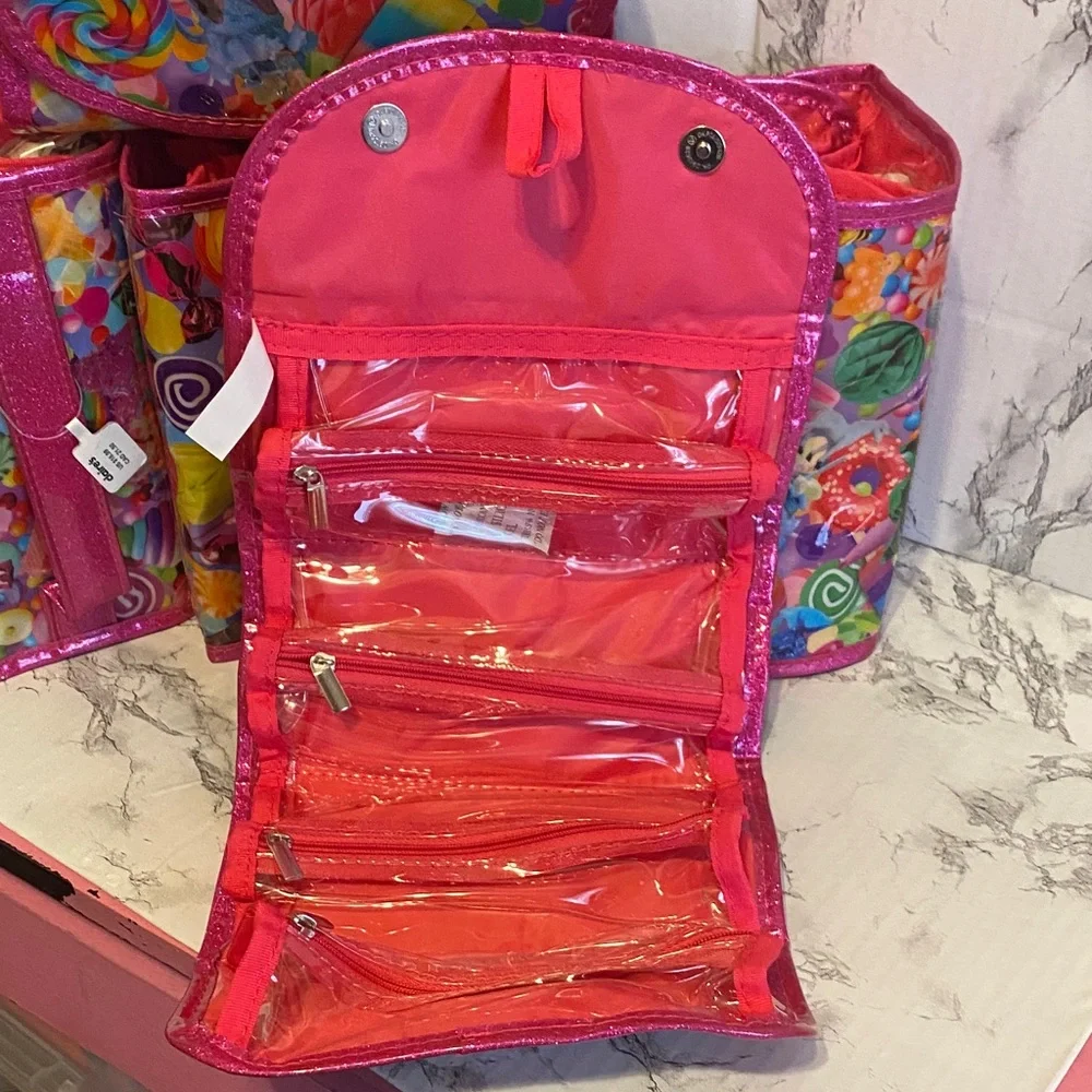 NWT, Claire’s Colorful Cosmetic Organizer BUNDLE (6) W/ Colorful Candy Print